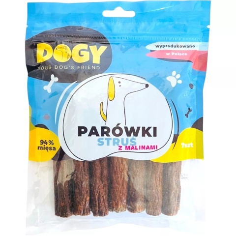 DOGY - Parówki Struś z Malinami 7szt DOGY - Parówki Struś z Malinami 7szt