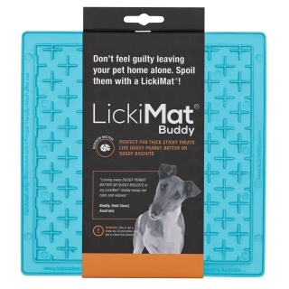 LickiMat Classic Buddy - mata do wylizywania dla psa, miękka, wzór KRZYŻYK - turkusowa
