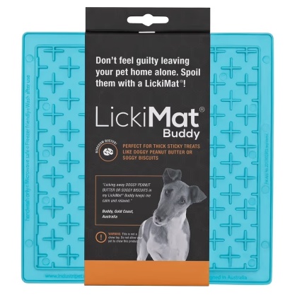 LickiMat Classic Buddy - mata do wylizywania dla psa, miękka, wzór KRZYŻYK - turkusowa