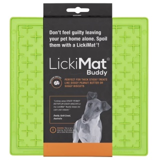 LickiMat Classic Buddy - mata do wylizywania dla psa, miękka, wzór KRZYŻYK - zielona