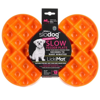 LickiMat Slodog Small - miska spowalniająca jedzenie, tacka do lizania - Pomarańczowa