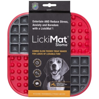 LickiMat Slomo - mata do lizania dla psa, twarda - Czerwony