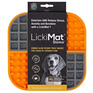 LickiMat Slomo - mata do lizania dla psa, twarda - Pomarańczowy