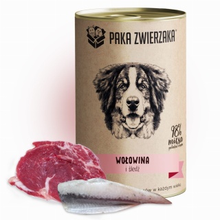 Paka Zwierzaka - Karma mokra Wołowina i śledź 400g