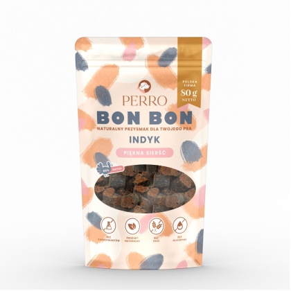 Perro - BON BON Indyk – piękna sierść - przysmaki z dodatkiem funkcyjnym 80g