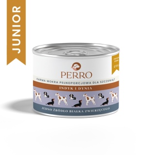 Perro - Karma mokra JUNIOR Indyk i dynia dla szczeniąt 410g