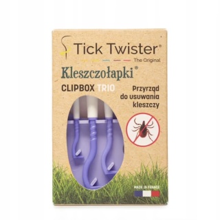 Tick Twister Clip Box Trio - kleszczołapki, zestaw 3szt - fioletowe