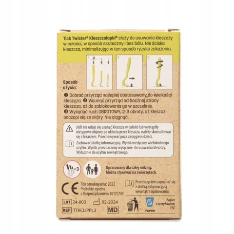 Tick Twister Clip Box Trio - kleszczołapki, zestaw 3szt - zielone