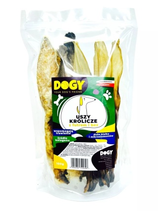 DOGY - Uszy Królicze z futrem i bez 100g
