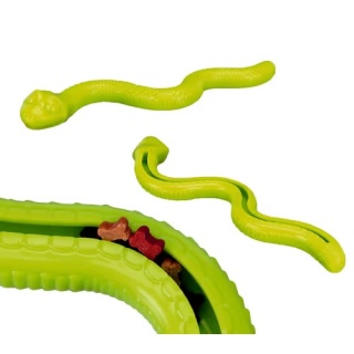 Flamingo - gumowy wąż na smakołyki z piszczałką 42cm