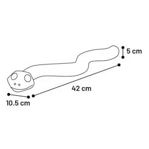 Flamingo - gumowy wąż na smakołyki z piszczałką 42cm Flamingo - gumowy wąż na smakołyki z piszczałką 42cm
