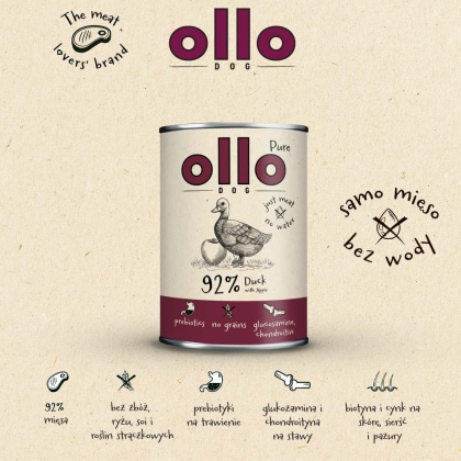 Ollo Pure - Kaczka z jabłkiem 850g