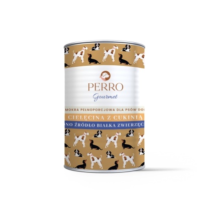 Perro Gourmet - Cielęcina z cukinią 400g