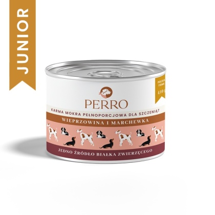 Perro JUNIOR - Wieprzowina i marchewka dla szczeniąt 410g