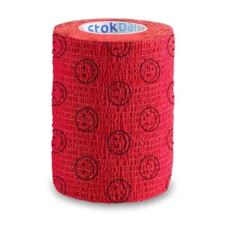 Stokban elastyczny bandaż samoprzylepny 7,5cm/4,5m (czerwony uśmiech)