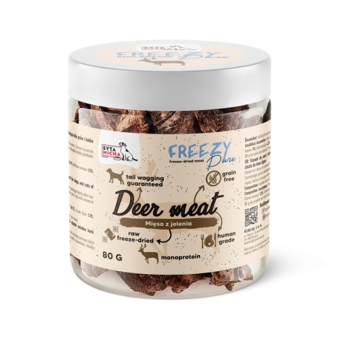 Syta Micha FREEZY Pure - 100% liofilizowane mięso z jelenia 80g