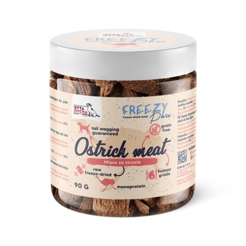 Syta Micha FREEZY Pure - 100% liofilizowane mięso strusia 90g