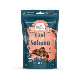Syta Micha Fish & Seafood Dorsz z łososiem 80g