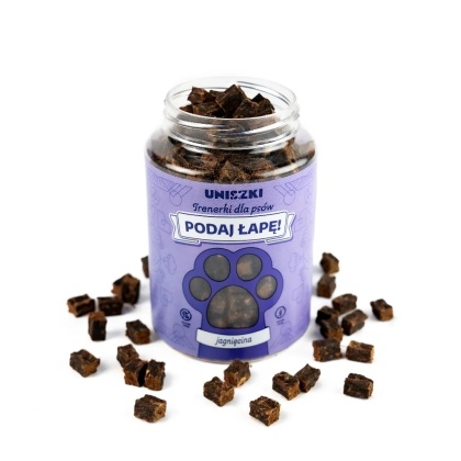 Uniszki - trenerki w słoiku Podaj łapę JAGNIĘCINA 150g