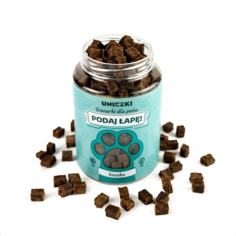 Uniszki - trenerki w słoiku Podaj łapę KACZKA 150g Uniszki - trenerki w słoiku Podaj łapę KACZKA 150g