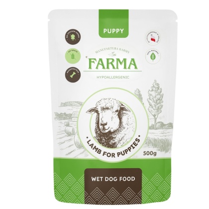 FARMA - Karma mokra saszetka 500g - Jagnięcina PUPPY dla szczeniąt