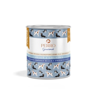 Perro Gourmet JUNIOR - Jeleń z gruszką dla szczeniąt 800g