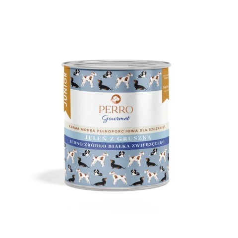 Perro Gourmet JUNIOR - Jeleń z gruszką dla szczeniąt 800g