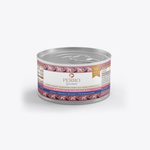 Perro Gourmet - Królik z marchewką 200g