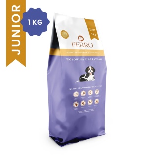 Perro - Karma sucha JUNIOR Wołowina z batatami - dla szczeniąt wszystkich ras 1kg