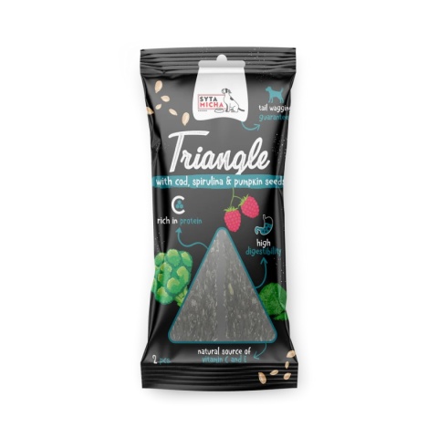 Syta Micha - Trójkąt do żucia - Dorsz z jeleniem i spiruliną 2 szt.
