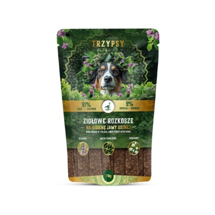 TRZY PSY - Ziołowe rozkosze - Paski z Gęsi na higienę jamy ustnej 70g