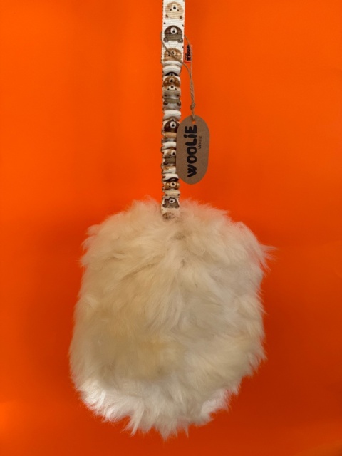 WOOLIE WHILLIE - Szarpak ze skóry owczej z długą rączką z amortyzatorem L - misie