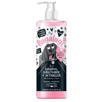 Bugalugs - 3w1 szampon, odżywka i rozkołtuniacz dla psa, o zapachu maliny z cytryną - 3in1 Shampoo Conditioner & Detangler