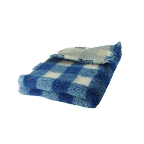 DRY BED Legowisko antypoślizgowe - Krata granatowo-kremowa 75x50cm 28mm