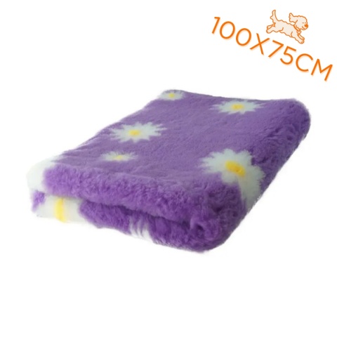 DRY BED Legowisko antypoślizgowe - Wrzosowy w stokrotki 100x75cm 28mm