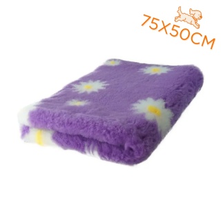 DRY BED Legowisko antypoślizgowe - Wrzosowy w stokrotki 75x50cm 28mm