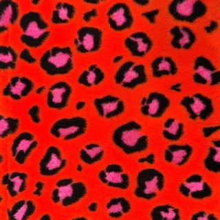 DRY BED Legowisko antypoślizgowe - Leopard róż pomarańcz 75x50cm 28mm