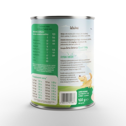 Mr. Bro - Karma mokra LIGHT Konina z Cukinią z Prebiotykami 400g