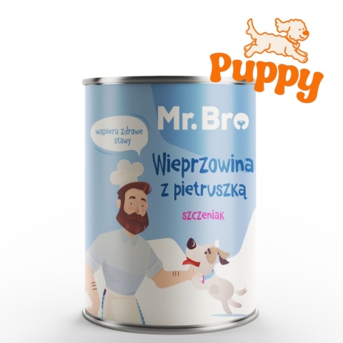 Mr. Bro - Karma mokra Wieprzowina z Pietruszką dla Szczeniąt 400g
