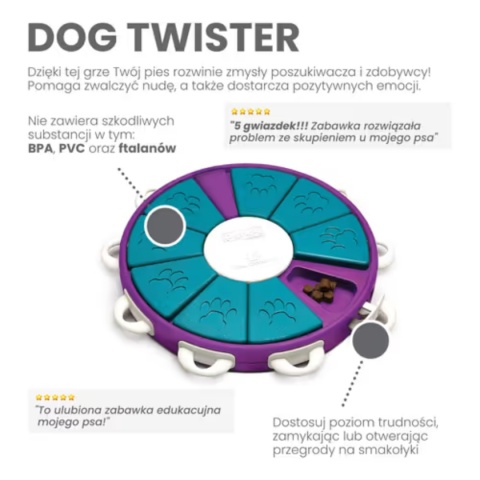 Nina Ottosson - Dog Twister Level 3 - gra logiczna, puzzle dla psa, poziom 3