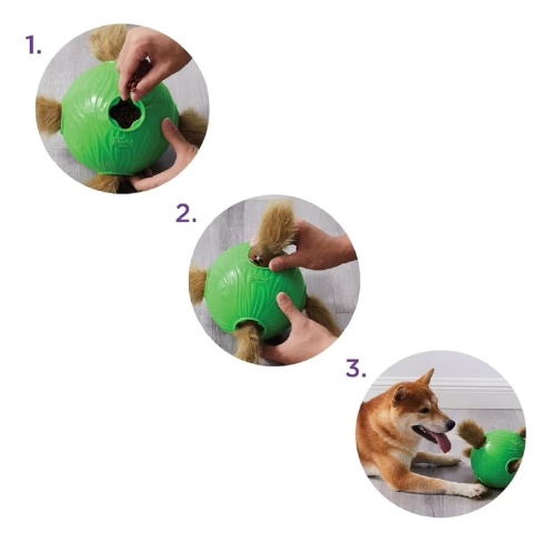 Nina Ottosson Dog Snuffle N' Treat Ball Level 2 SMALL - węchowa piłka na przysmaki dla psa - 4 WIEWIÓREK