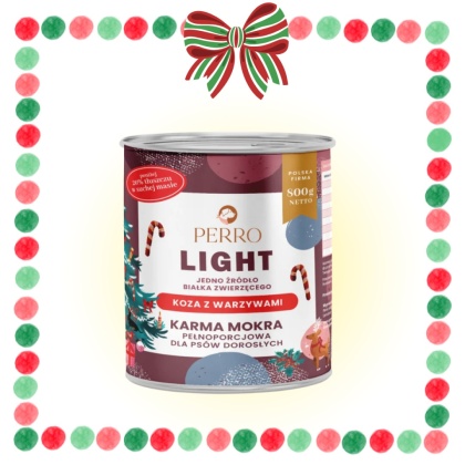 Perro - Karma mokra KOZA z warzywami LIGHT 800g - świąteczna etykieta