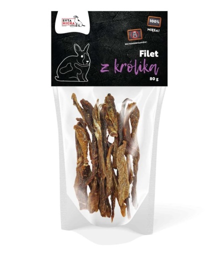 SYTA MICHA - Suszone filety z królika dla psa 80g