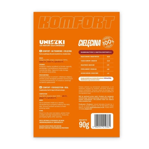 Uniszki - Komfort na trawienie – Cielęcina 90g