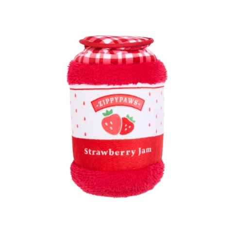 ZippyPaws - Pluszowa norka bungee dla psa Dżem truskawkowy