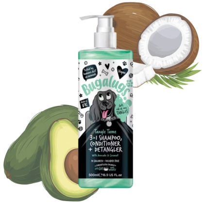 Bugalugs - 3w1 szampon, odżywka i rozkołtuniacz dla psa, o zapachu awokado i kokosa - 3in1 Shampoo Conditioner & Detangler