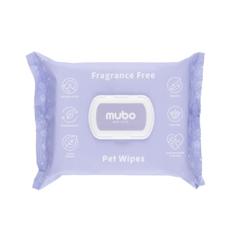 Mubo - Bezzapachowe chusteczki z aloesem dla psa i kota, 100szt, 15x30cm