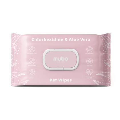 Mubo - Chusteczki z chlorheksydyną i aloesem 100szt., 15x30cm