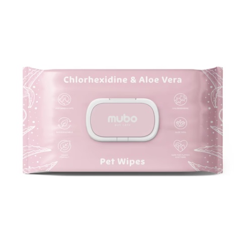 Mubo - Chusteczki z chlorheksydyną i aloesem 100szt., 15x30cm