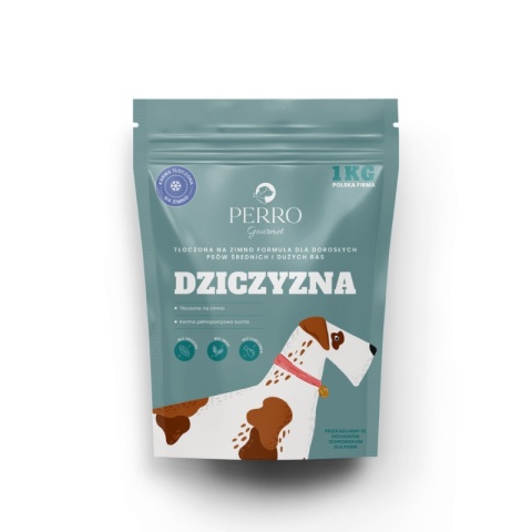 PERRO Gourmet - Karma tłoczona na zimno Dziczyzna - formuła dla psów dorosłych średnich i dużych ras 1kg